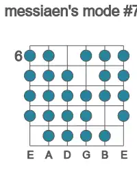 Guitar scale for E messiaen's mode #7 in position 6